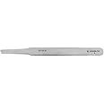 Excelta Tweezer, Flat Rounded Tip Tweezer, Stainless Steel, 4 ¾”