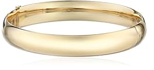 Amazon.com: 14k Yellow Gold Polished Bangle Bracelet (10.5mm): Jewelry