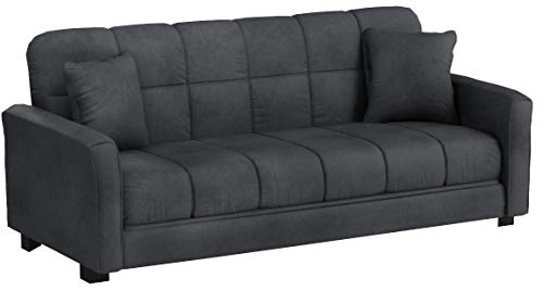 Baja Convert-a-couch Sofa Sleeper Bed Sofa Converts Into a Full-size Bed and Seats 3 Comfortably (Charcoal Gray)