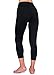 Daisity Women's Yoga Capris - Gym Activewear Slim Spandex Tights - Hidden Pocket Color Black Size L
