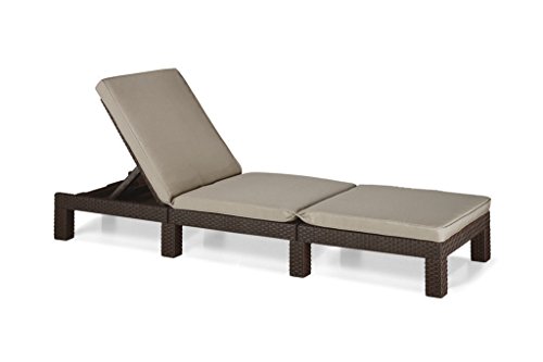 Koll-Living Gartenliege/Sonnenliege Sunlocker in braun, inkl. passender Auflage, aus Kunststoff in Rattanoptik, witterungsbeständig und langlebig, 4-Fach verstellbare Rückenlehne – Bild 4