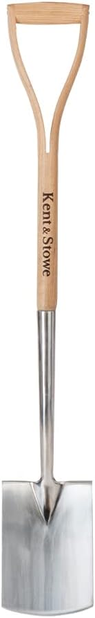 Kent & Stowe Stainless Steel Digging Spade - Light & Compact Garden Tool
