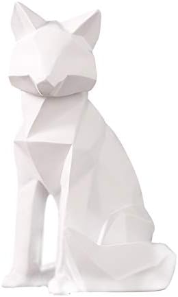 Hh001 Fox ornaments Nordic origami children's room desk bedroom decoration, environmentally friendly resin moisture-resistant dry white jewelry ( Color : WHITE , Size : 17*15*26CM )