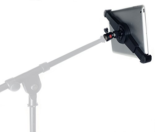 iShot G10 Pro Large iPad Pro Universal Tablet Tripod Mic Music Stand Mount + 360° Locking Swivel Ball Head + 5/8-1/4 inch Reducer Bushing Adapter Converter - Compatible with iPad Pro & 9-13" Tablets