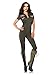 Leg Avenue Women's Top Gun Flight Suit Costume, Khaki, Large