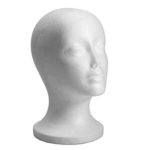 Potelin Premium Quality Styrofoam Foam Female Mannequin Head Model Wigs Glasses Cap Display Holder Accessories
