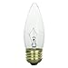 Sunlite 60ETC/32/CD2 120-volt 60-watt Medium Base Incandescent Torpedo Tip Chandelier Lamp, 2-Pack