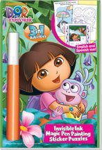 Dora the Explorer 3in1 Invisible Ink Magic Pen Painting and Sticker Book