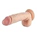 9.4 Inch Lifelike Dildo Silicone Big Cock Men's Penis with Hands-Free Suction Cup and Real Skin Glans Stimulate G-spot Sex Toy for Women (Natural Flesh)