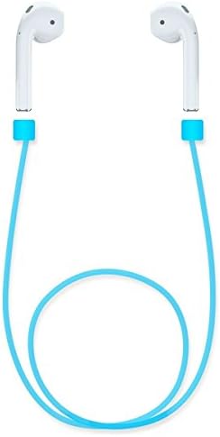 AirPods Strap, OUTTEK Fashionable Fluorescence Cable Connector for iPhone 7 / iPhone 7 Plus Airpod Connector Cable Silicone Strap for Apple AirPods (Never Lose Your Airpods) – Blue