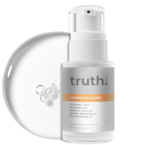 truth 진실 Luminous Glow Advanced Face Serum 30ml – Vitamin C 20%, Vitamin E, Ferulic Acid, Alpha Arbutin, Glutathione, Yuja Extract – Korean Brightening & Anti-Pigmentation Serum