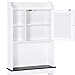 Best Choice Products Wooden Modern Contemporary Over-The-Toilet Space Saver Organization Storage Cabinet for Home, Bathroom w/Adjustable Shelves, Cubby, Framed Door Panel, White