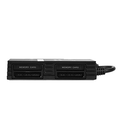 Tosuny 4 Player Multi Tap Controller Adapter Converter with 4 Memory Slots for Sony PS2 Console Game, Compatible with DDR (Dance Dance Revolution), Support Dual-Shock Function - Black - Thumbnail 5