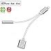 Lightning to 3.5 mm Headphone Jack Adapter for iPhone 8 /8Plus/7/7Plus/X/10/XR/Xs/XS max Dongle Earphone AUX Lightning Headphone Adapter Splitter Audio & Charge Connector Cable Support iOS 12 or Later