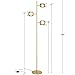 Brightech Tree Floor Lamp for Living Rooms & Offices, Dimmable Standing Lamp for Bedroom Reading, LED Spotlight Floor Lamp, Tall Lamp with Adjustable Panels for Minimal Space Use - Antique Brass