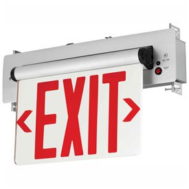 Hubbell CELR2RNE LED Edge-Lit Exit, Double-Face, Red Letters, Recessed Mount, w/Battery Back-up