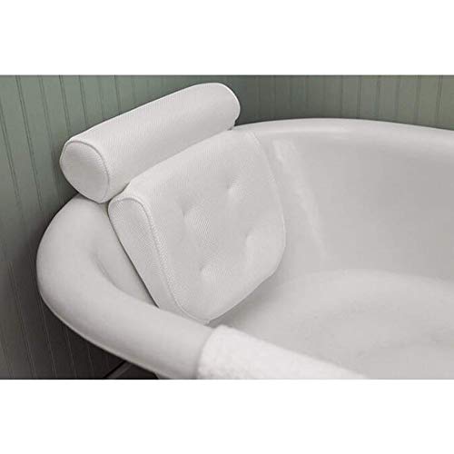G-Tree Bath Spa Pillow - Extra Thick, Soft and Large Size Bathroom Pillow for Bathtub, Home Spa Non Slip Support for Head, Neck, Back and Shoulders,Bath Head Support Pillow 4 Strong Suction Cups