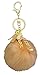 Key Chain Accessories for Women - Light Coffee Faux Fur Ball Charm and Artificial Pearl with Key Ring