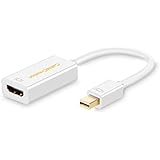 4K Mini DisplayPort to HDMI Adapter CableCreation Mini DP(Thunderbolt Port Compatible) to HDMI AV HDTV Male to Female Adaptor for Mac Book Imac, White Color