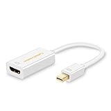 4K Mini DisplayPort to HDMI Adapter, CableCreation Mini DP (Thunderbolt Port 2) to HDMI AV HDTV Female Adaptor Compatible with Mac Book Pro, iMac, Surface Pro 2/3/4/5/6, White