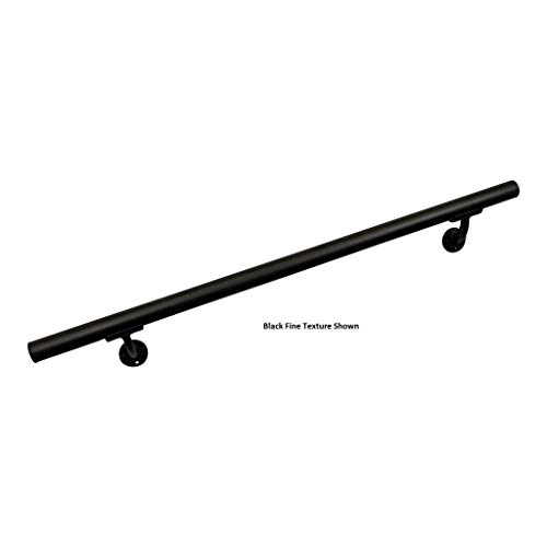 Aluminum Handrail Direct OHR 12' Handrail Section with mounts - White Sand Texture