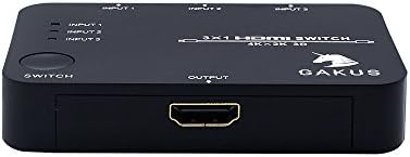Gakus HDMI 4K Intelligent 3 in 1 out Switcher with IR Wireless Remote, High Speed HDMI Switching, Ultra-low Power Consumption Support Full 3D 4K x 2K for HDTV/ DVD/ STB/ PC /Projector