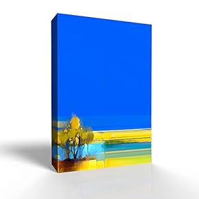 Canvas Wall Art Abstract Farm Land Painting Artwork for Home Prints Framed - 12x18 inches