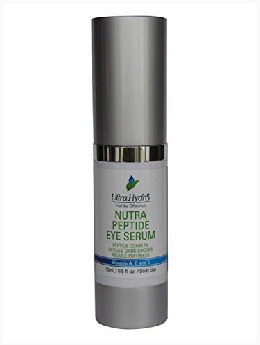 Peptide Eye Serum For Dark Circles, Puffiness &amp; Wrinkles - Reduces Eye Bags, Crow's Feet, Fine Lines, Sagging Skin and Puffy, Tired Eyes - Anti-Aging Eye Gel Treatment - Natural &amp; Organic Eye Cream