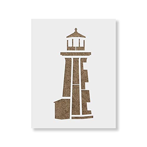 Lighthouse Stencil Template for Walls and Crafts - Reusable Stencils for Painting in Small & Large Sizes