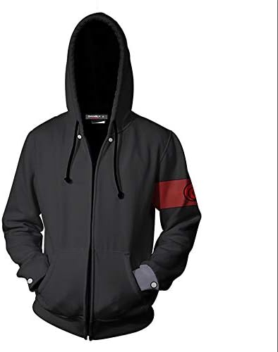 Yualice Naruto Hoodie 3D Print Jacket and Coat with Zippers Fans Cosplay Costume Unisex Hooded Sweatshirt