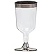 Efavormart 55 Pcs - Silver Rimmed 6oz Disposable Plastic Wine Glass