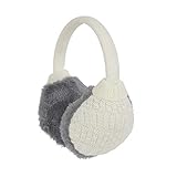 Cozy Design Women's Winter Adjustable Knitted Ear Muffs in Creamy White