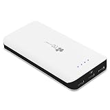 EC Technology 22400mAh Power Bank Ultra High Capacity External Battery 3 USB Output External Battery Pack With LED Flashlight Portable Charger for iPhone, iPad, Samsung, Nexus, HTC and More- Black & White