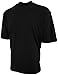 Good Life 100% Cotton Mock Turtleneck Shirt Short Sleeve Pre-Shrunk (XL, Black)