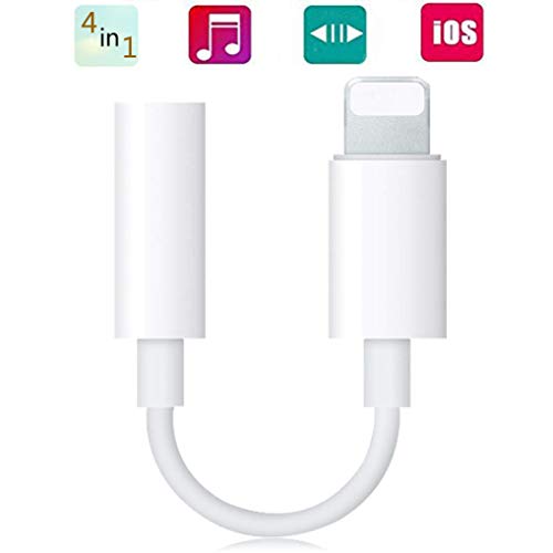 Headphone Adapter for iPhone Adapter Jack Dongle Compatible with iPhone 7/7Plus/8/8Plus /X/XS Max Earphone to 3.5mm Jack Aux Audio Stereo Adaptor Cable Accessories Compatible iOS 12 System