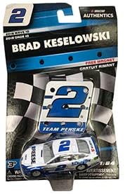 NASCAR Authentics Brad Keselowski #2 Diecast Car 1/64 Scale - 2018 Wave 10 with Pit Sign Magnet - Collectible