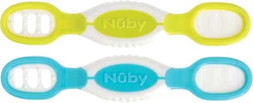 Nuby(ヌービー) 2WAYディップ・スクープスプーン 離乳食初期から使えるすくわないスプーン BPA不使用 シリコーン製 2個セット NU-81068