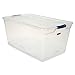 Rubbermaid 3Q35-00-CLMCB Clever Store Latching Storage Tote Container, 95-Quart, Blue Handle