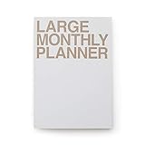 JSTORY Large Personal Wide Spaces Monthly Planner 18 Sheet Gray