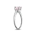 Sterling Silver Simulated Morganite and White Topaz Oval Crown Ring
