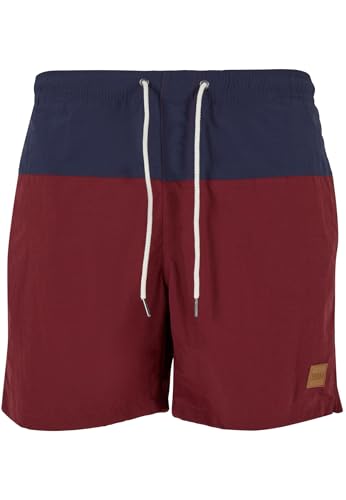Homme Block Shorts de bain, Nvy/Burgundy, S EU