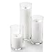 Set of 36 Glass Eastland Cylinder Vases and 36 White Richland Pillar Candles 3