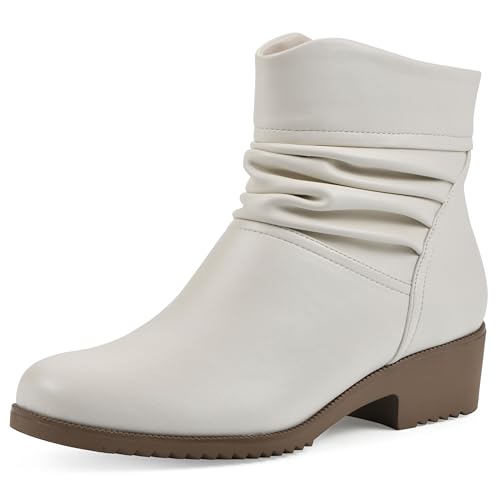 CLIFFS BY WHITE MOUNTAIN Women's Durbon Cushioned Ankle Bootie, Winter White/Sm…