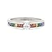 FlameReflection Lesbian Pride Rainbow Ring Round CZ Center Stone Gay Wedding Marriage or Engagement band size 5-13 spj
