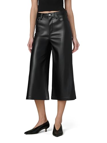Joe's Jeans Women's The High Rise Wide Leg Culotte, Black Vegan Leather, 28 at Amazon