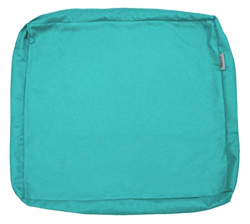 QQbed Outdoor Patio Chair Washable Cushion Pillow Seat Covers Extra Large 24"X22"X4" - Replacement Covers Only (24"X22"X4" 4 Pack, Blue)
