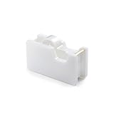 Zodaca [Pure White Design] Desktop Tape Dispenser, 1 Inch Core with Tape for Office / School / Home, White/Gold