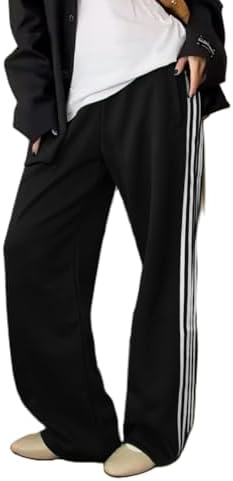 Amazon.com: Women Side Striped Track Pants Y2k Drawstring Waist
