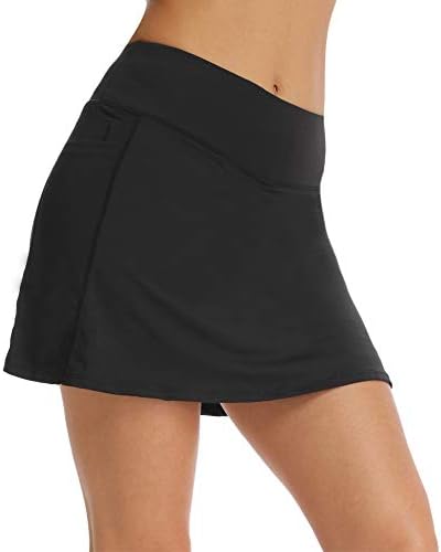 Ultrafun Women Athletic Sports Skort Stretchy Tennis Golf Skirt with Inner Shorts Pocket for Running Fitness Workout