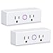 WiFi Smart Plug Mini (2-Pack), 15A Wireless WiFi Smart Dual Outlet,2 in 1 Mini Socket Remote Control Works with Google Home,Alexa,Echo Dot (2)